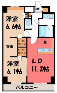 サンライズ宇都宮【10階】の間取り