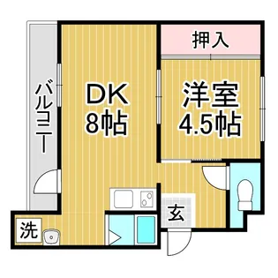 ドミールサニー緑町2号棟【1階】の間取り