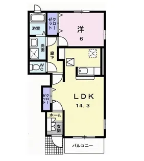 プラシード【1階】の間取り