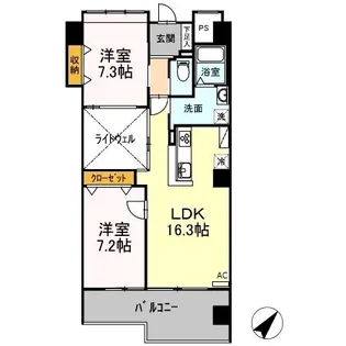イーストタウン 和【6階】の間取り