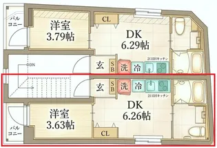 リアル北千住【3階】の間取り