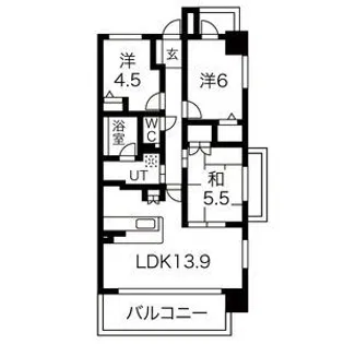元今泉レジデンス【6階】の間取り