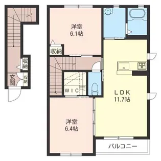 シャーメゾン アンビシアB【2階】の間取り