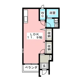 Wing春木白土【1階】の間取り