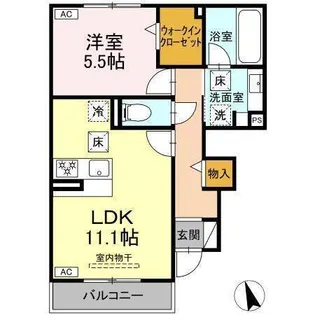 アンティエーヌ トシリア【1階】の間取り