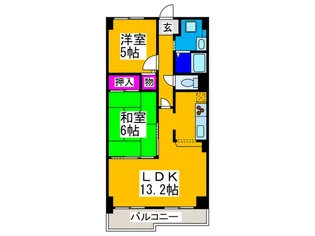 グランドール北野田【2階】の間取り