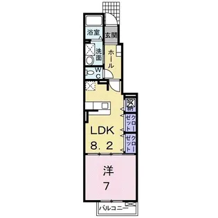 ティーエスタウン B【1階】の間取り