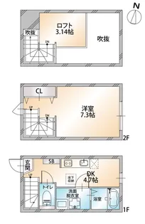 ハーミットクラブハウス平町【1階】の間取り