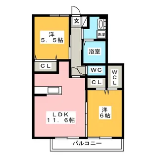 カーザさくら【2階】の間取り