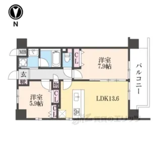 清~きよら~西大寺・南町【5階】の間取り