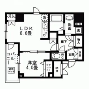 AXIA日本橋茅場町【2階】の間取り