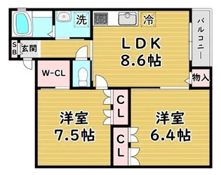 シャーメゾン田川北【1階】の間取り