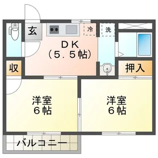 シャトル箕田【2階】の間取り