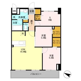 GRAN COURT YONO【6階】の間取り