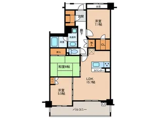 メイツ西山本通【2階】の間取り