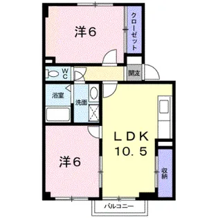 ビューレンゲB【2階】の間取り