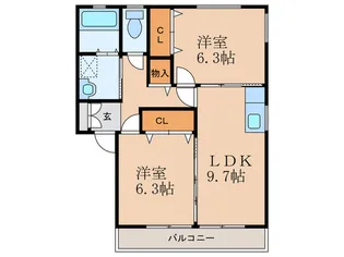 アルシオネYUKUHASHII【2階】の間取り