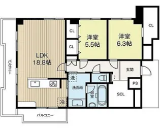 西梅田コーポ【7階】の間取り