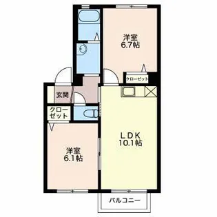 グランドールスギシン【2階】の間取り