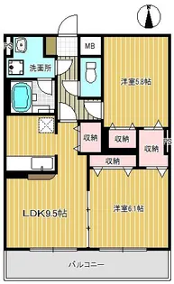 パミール大成【1階】の間取り