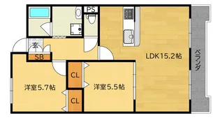 メゾンリリアール弐番館【2階】の間取り