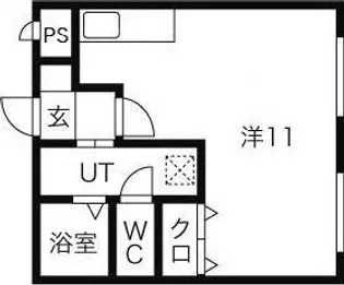モスト豊平8・9【1階】の間取り