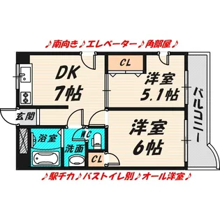 エクセルシオール城東【8階】の間取り