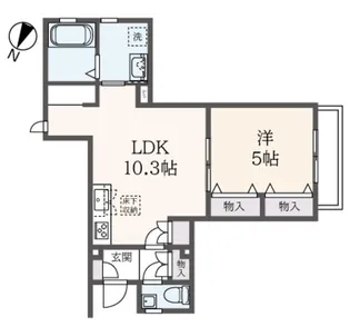 クレール・クール【1階】の間取り