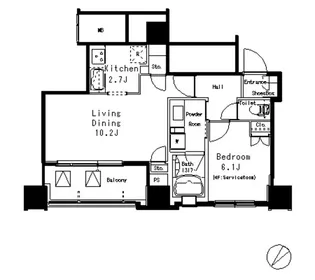 MFPR目黒タワー【14階】の間取り