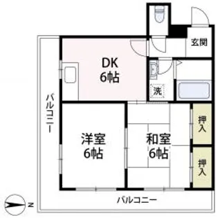 スカイハイツ田野倉【5階】の間取り