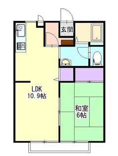 クローバーハイツ 203【2階】の間取り