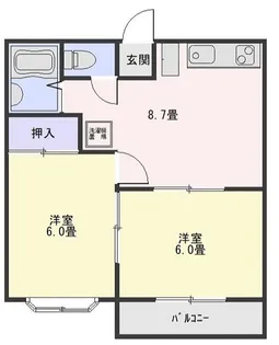 ミキハイツ【2階】の間取り