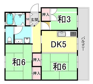 2LDKの間取り画像