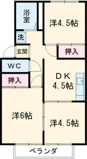 コーポプレジール【2階】の間取り