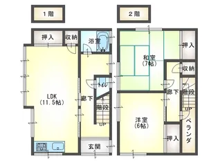 青森県八戸市売市2【一戸建】の間取り