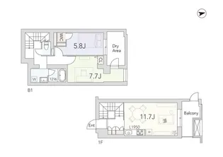 GranDuo用賀4【1階】の間取り