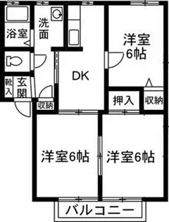 サニーコートA【1階】の間取り