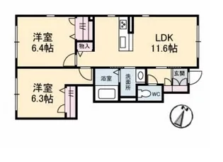 ヴィラ・ノーブル庭瀬【1階】の間取り