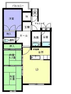 静鉄長沼マンション【3階】の間取り