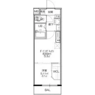 大阪府大阪市中央区谷町6【マンション】の間取り