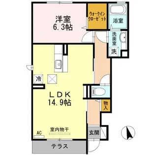 ライブコート A棟【1階】の間取り