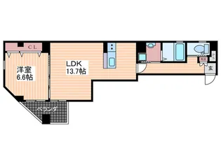広島県広島市中区鉄砲町【マンション】の間取り