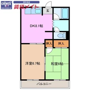サニータウン B棟【2階】の間取り