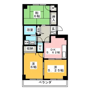 ハイカムール岡田B【2階】の間取り