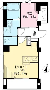 ヴェルデブレッツア等々力【1階】の間取り