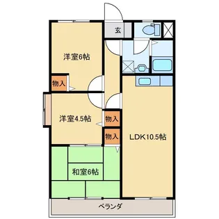 サンライズ土橋【2階】の間取り