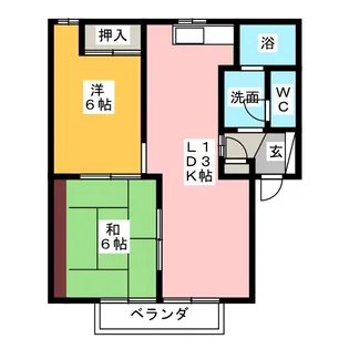 アーバンハイツ御幸山A棟【1階】の間取り