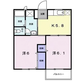 サンパティーク B【2階】の間取り