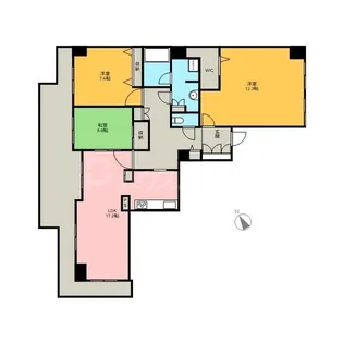 ライオンズタワー谷塚【12階】の間取り