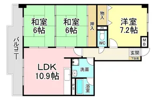 ホワイトパレス南小倉【1階】の間取り
